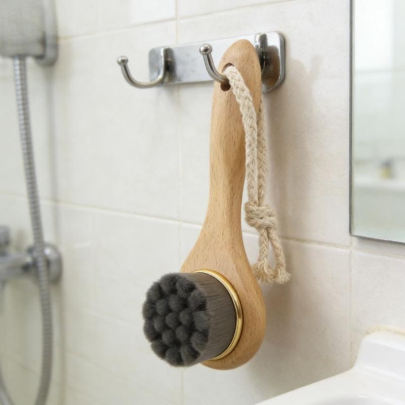 2/3 Stück Holz-Reinigungspinsel mit langem Griff, Peelingbürste, Buchenholzborsten, Gesichtsreinigungsmassage, Gesichtspflegebürste, Großhandel