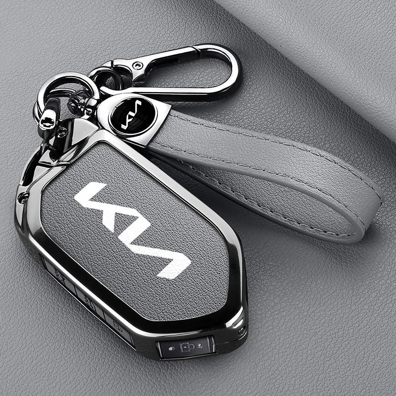 AEH1 Leather Car Key Case Cover Protector Shell For Kia Picanto Sorento MQ4 Carnival KA4 Morning K5 Carens 2024 Auto Accessories