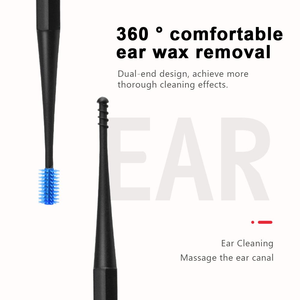 9pcs/set Ear Cleaner Kits Stainless Steel Earpick Wax Remover Curette Goose Feather Ear Pick Ear