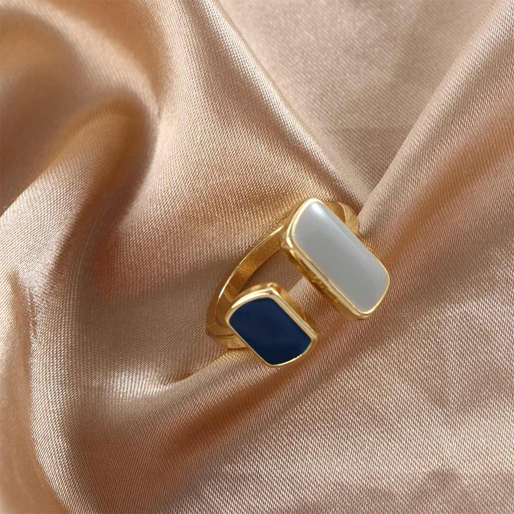 Geometric New For Women Dripping oil Crystal Girls Open Rings Zircon Fashion Jewelry Finger Ring