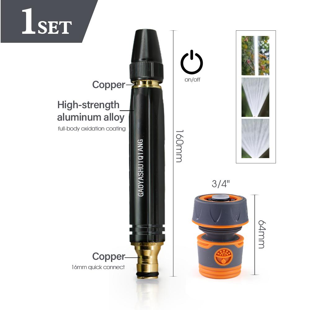 Garden Water Gun 3/8" 1/2" 3/4" Nti-slip Quick Connect Hose Accessories Gardening Watering Flowers Cleaning Cars Washing Ground