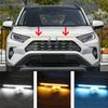 Front Led Running Lights With Three Colors For Toyota Rav42019-2020 Drl Turn Signal