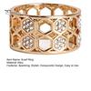 Lightweight Metal Scarf Ring Honeycomb Silk Ring, Hollow-out Bandana Slide Rhinestone Holder for Women Neckerchiefs Shawls Shirts Electroplated