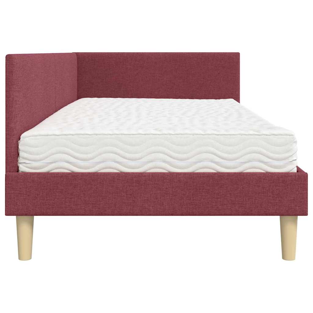 Corner Bed Frame with Mattress Other 2 Pcs Grey Fabric