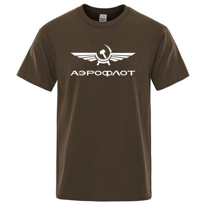 Aeroflot Aviation Russe Pilote Aerospace Aviateur TShirt Summer Cotton Punk Rock Fashion Tops ONeck Stylish Mens T Shirt