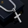 Ready to Ship 925 Silver Iced Out 5mm Round Brilliant VVS Moissanite Cross Pendant Hip Hop Style Gold Plated Men's Fine Jewelry