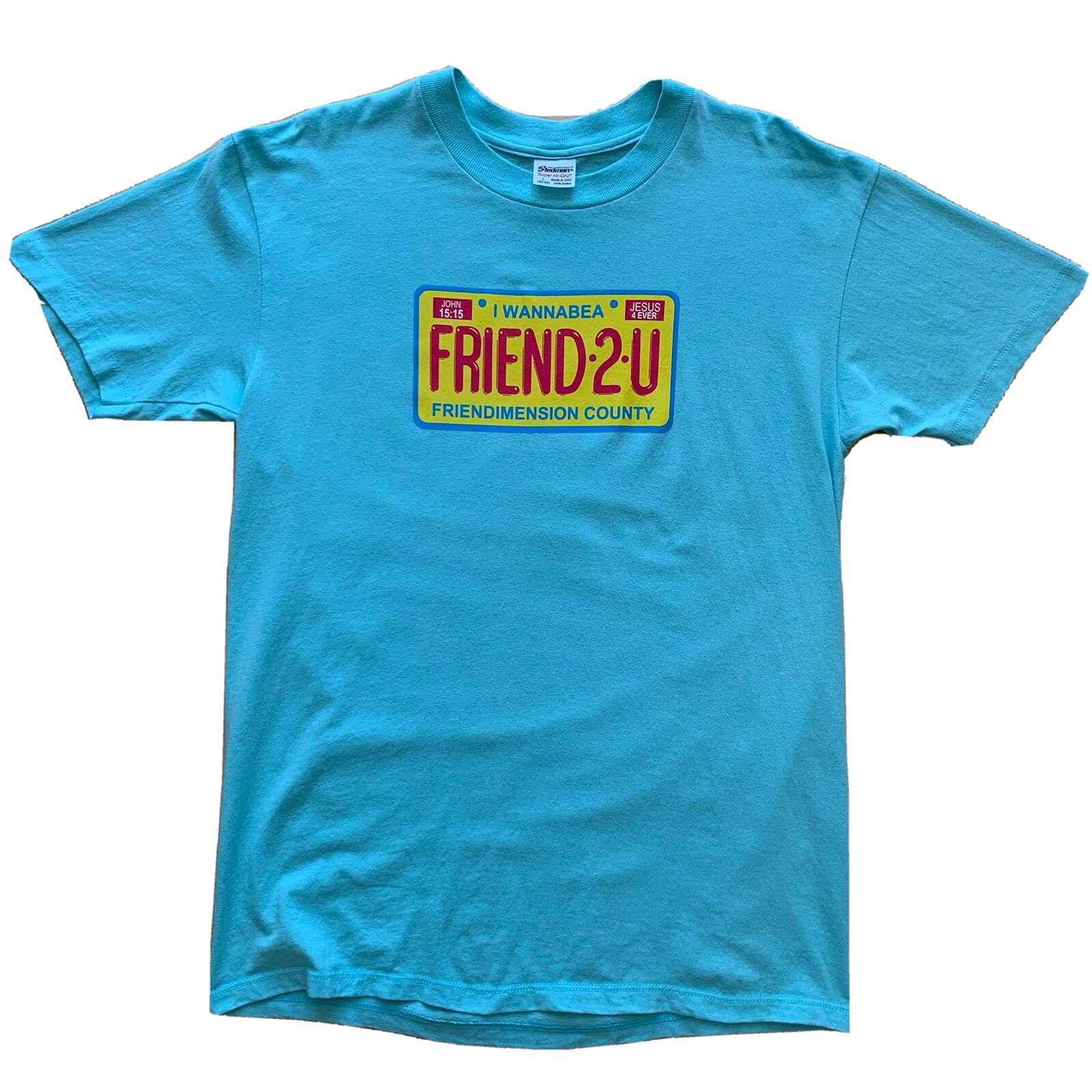 Vintage Jesus Shirt Large Blue 80s Christian Forever Music Friend 2 U Classic 2XL