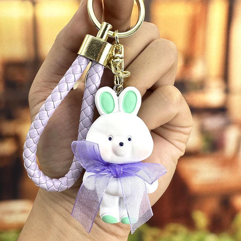 Vynikající dámská pryskyřičná klíčenka s medvídkem: Módní přívěsek na auto, batoh nebo tašku