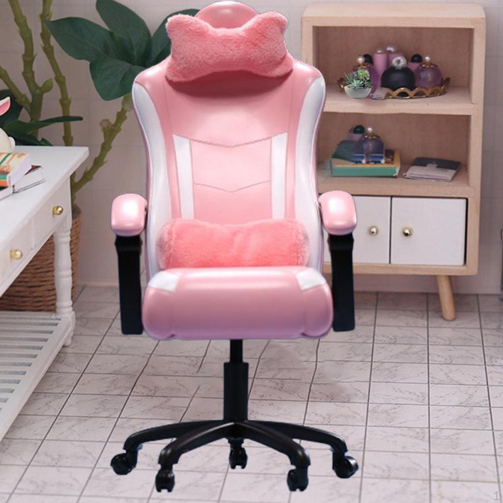 1/6 Miniature Gaming Chair Decoration Pretend Play Accessory Furniture Dollhouse