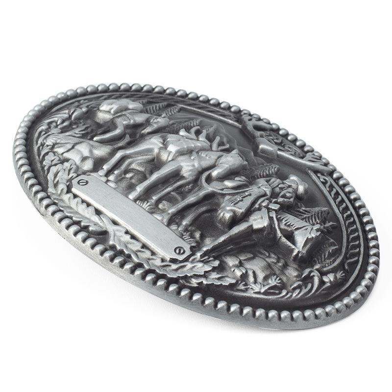 Metal Belt Buckle Western Style Horse Team European and American Style Denim Belt Accessories Big Head