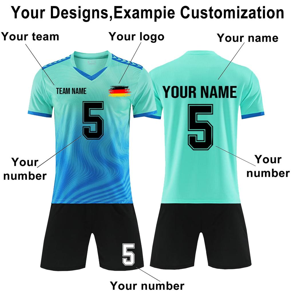 Personalised Shirts Kit Mens Girls With Name Number Custom Football Jerseys For Boys Training Suit