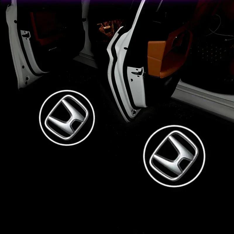 2PCS Car Door Projector Led Welcome Shadow Light for Honda Mugen Jazz Fit Accord CRZ Vezel Civic CRV Insight Crosstour H-RV NSX TP6