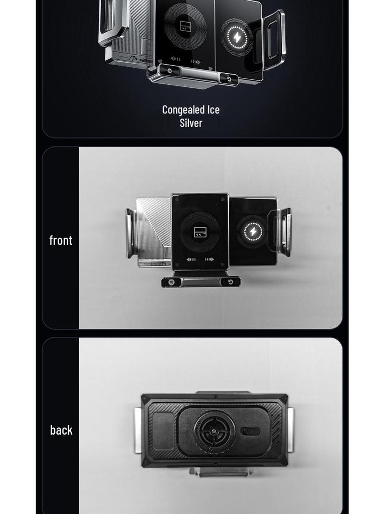 Electric Foldable Phone Holder with Wireless Charging & Clamping Arm for Horizontal/Vertical Car Mounting