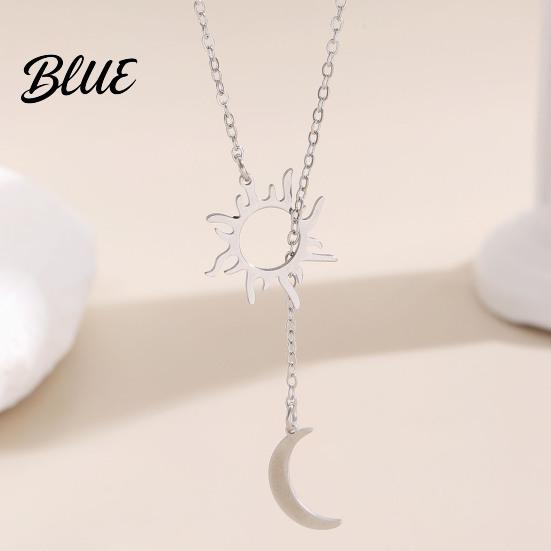 Retro Necklace Sun And Moon for Women Plated Y Romantic