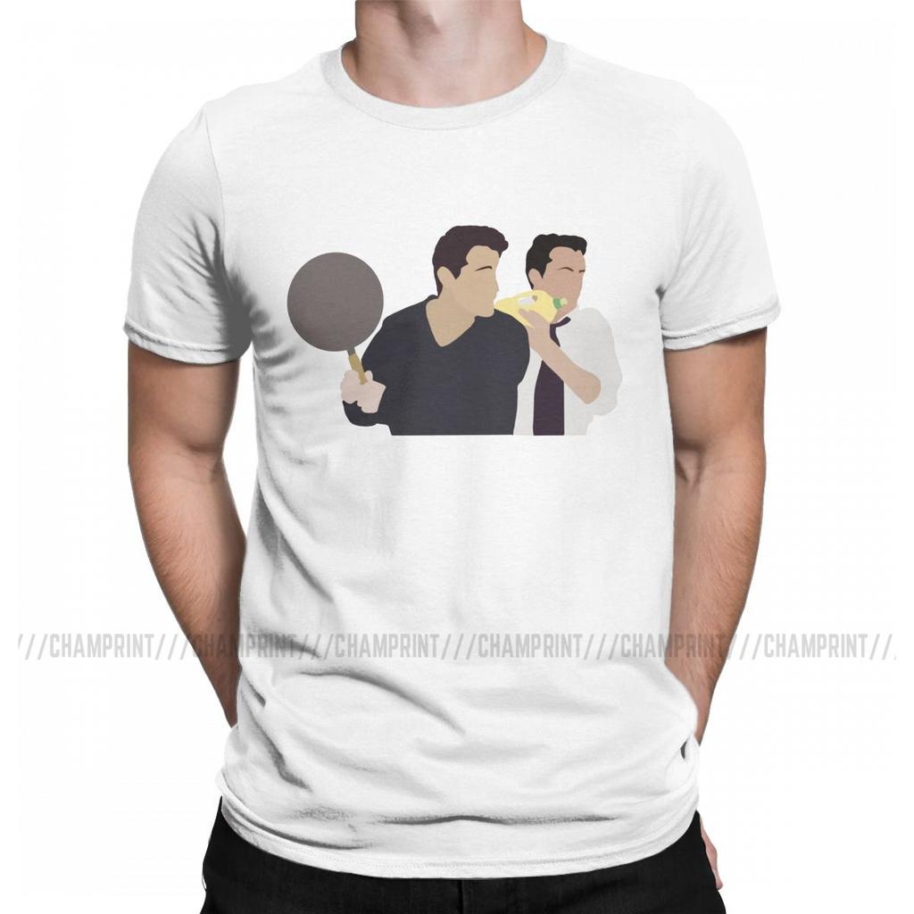 Men Joey Tribbiani Chandler Bing Friends T Shirts TV Show Pure Cotton Clothing Vintage Short Sleeve Tee Shirt Gift Idea T-Shirts