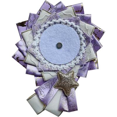 YUYAKESHI Ita Bag Rosette, Handgefertigtes Band, Ita Bag Dekoration, Spitzen-Accessoire, Ita Bag Rosette, Sternschnuppen-Dekoration, für 55-75mm Anstecker (lila)