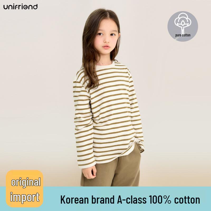 Unifriend24 Gestreiftes Kinder-T-Shirt im koreanischen Stil - Vielseitig & Locker geschnitten