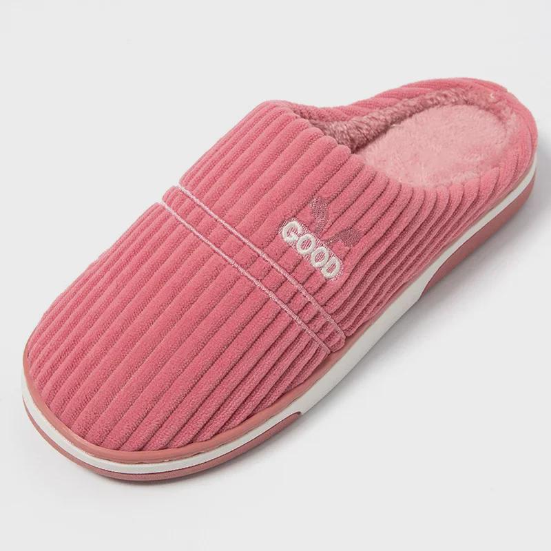 Damen Flauschige Rutschfeste Indoor Baumwollpantoffeln: Warm, dicker Boden für den Winter