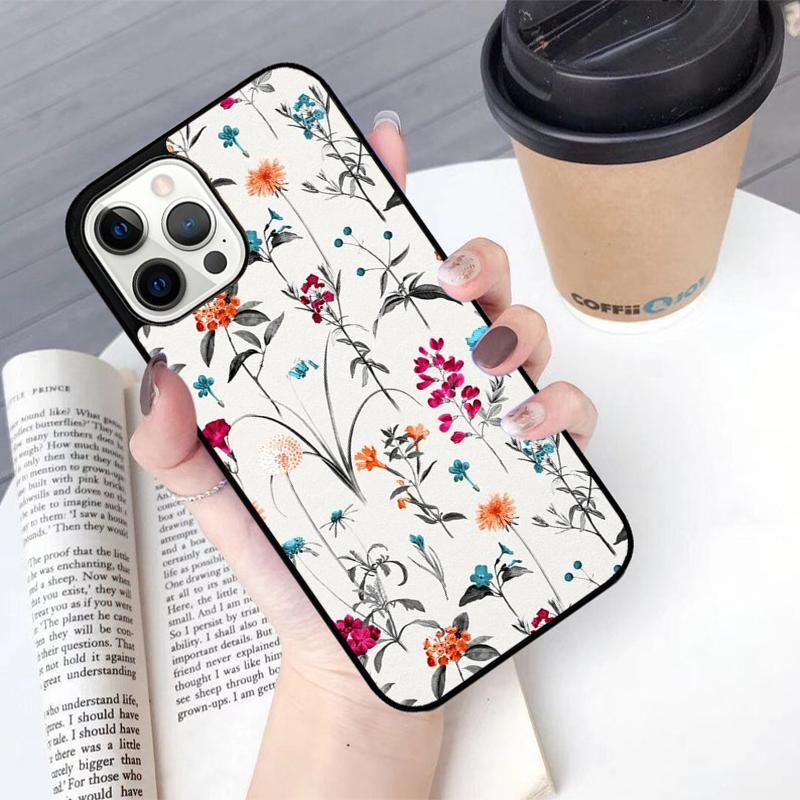 Floral Theme Pattern Mobile Phone Cases Cover For iPhone 17 Air 16 15 14 12 13 11 Pro MAX apple Plus Coque