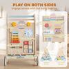 Wooden Baby Walker Detachable Double-Sided Board Wheels Natural