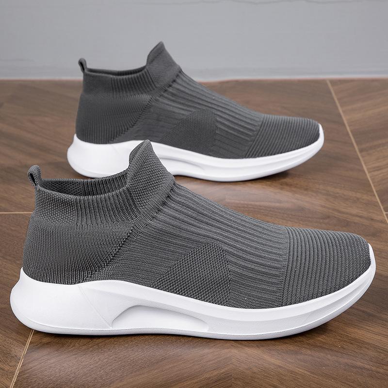 

New large size fly-woven couple men s and women s casual sports shoes fashionable breathable coconut shoes 45 серый