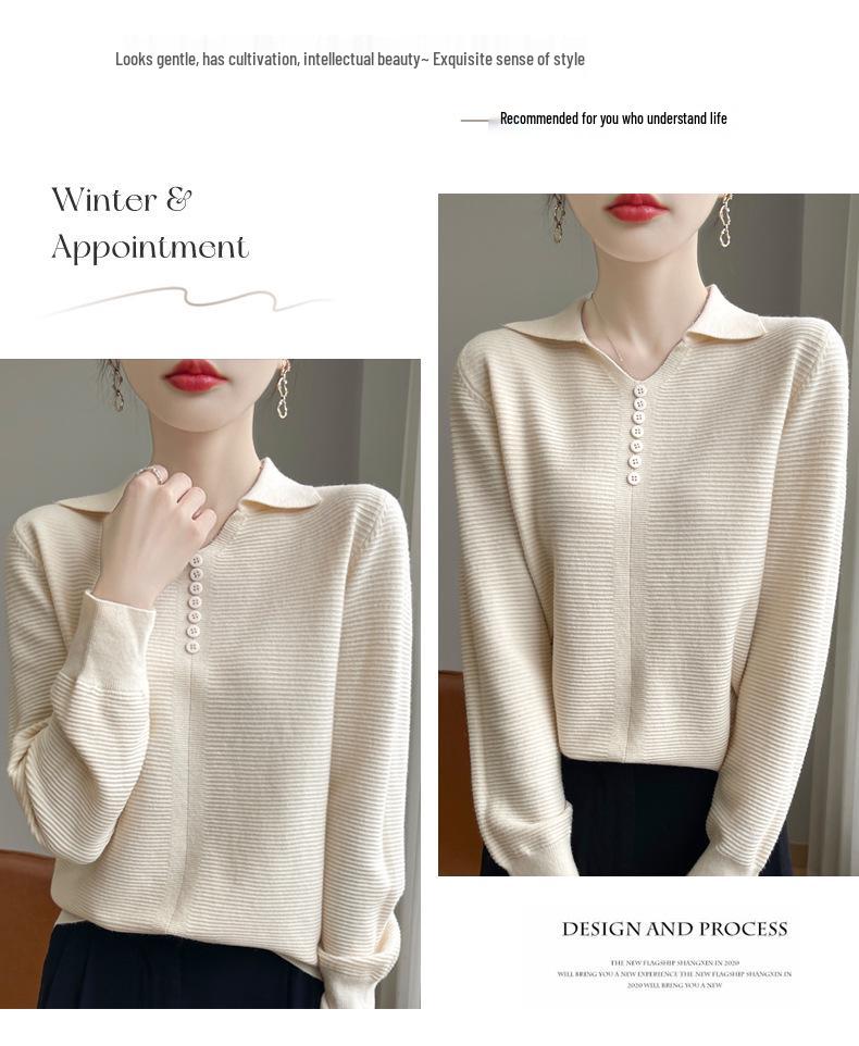Women's British Style Buttoned Lapel Knit Cardigan - Autumn/Winter Retro Cable Knit Sweater