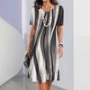 Vestito T-shirt a Maniche Corte da Vacanza Donna Stampa 3D Ampio Taglie Forti Vestiti da Spiaggia