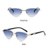 Unisex Triangular Unique Temples Shades For Women Men Cat Eye Sunglasses Cut-Edge Punk Hip-Hop Sun Glasses UV400 Protection