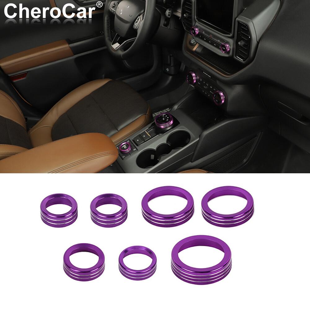 Purple Central Control Switch Button Knob Cover Trim for Ford Bronco Sport +