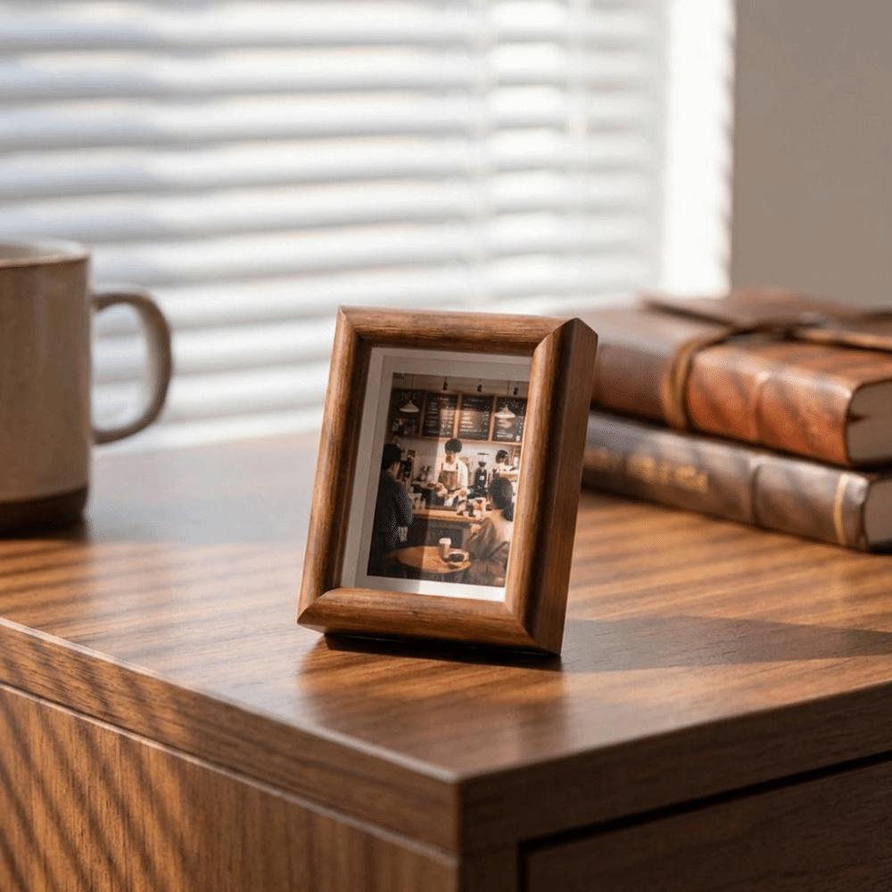 2PCS Square Antique Picture Frames Rustic Photo Storage Frame Desktop Photo Frame  Bedroom