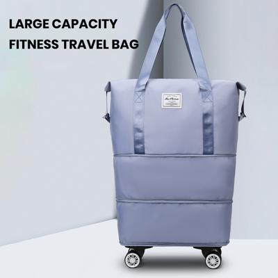 Bolsa de viaje con ruedas desmontables Gran capacidad Separación en seco y húmedo Tela Oxford impermeable Maleta de equipaje para entrenamiento en el gimnasio durante la noche al aire libre