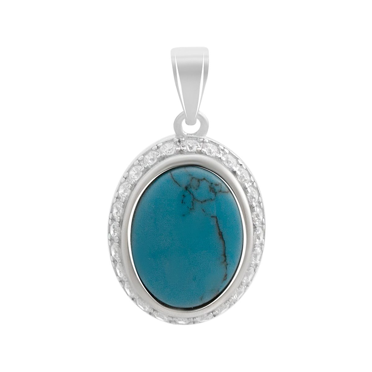 

Silver pendant with cubic zirconia, turquoise (60002277) білий