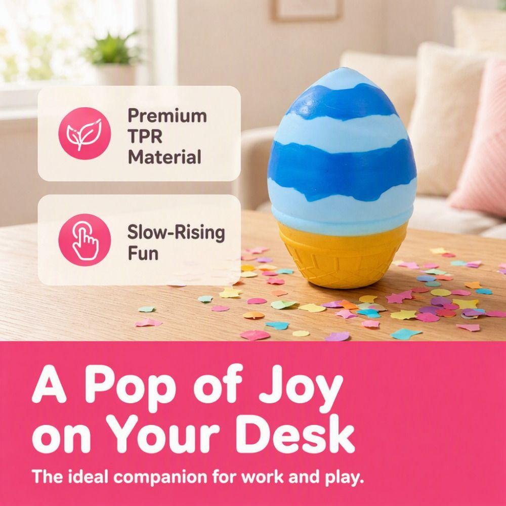 Big Size Ice Cream Squishy Toy Soft TPR Sensory Stress Toy Birthday Party Favor
