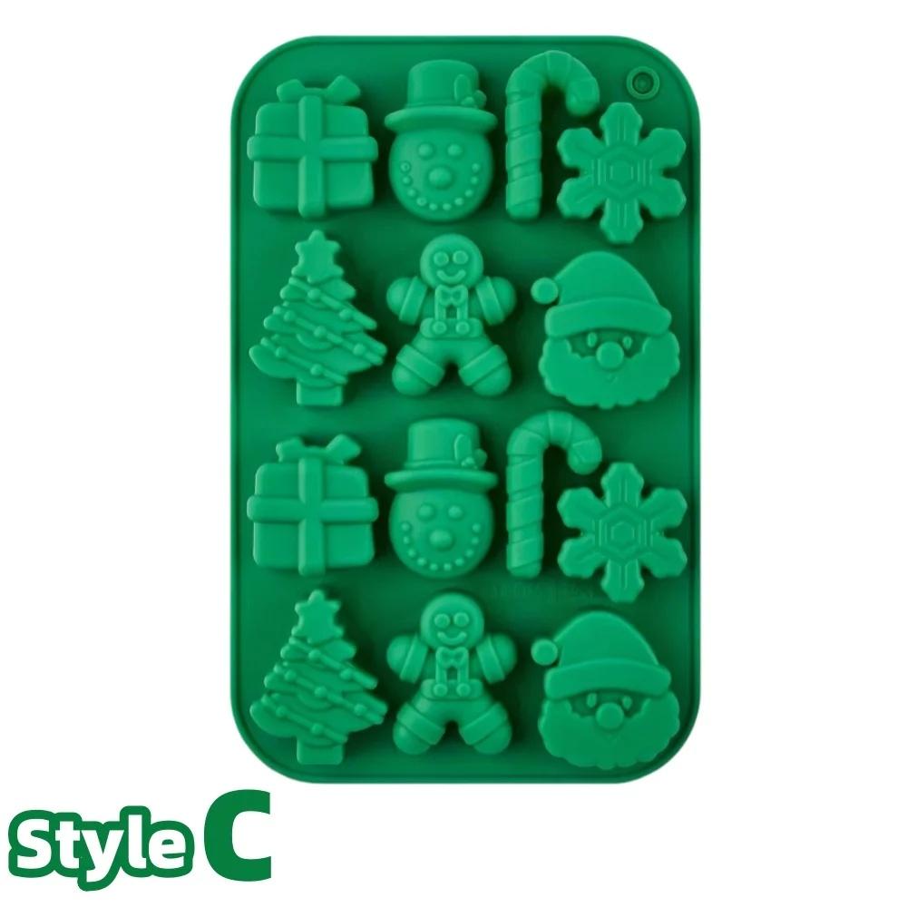 

3D Рождественские силиконовые формы для выпечки Санта Формы Рождественской елки Формы для шоколада DIY Печенье Торт Десерт Инструмент для выпечки Праздничный декор