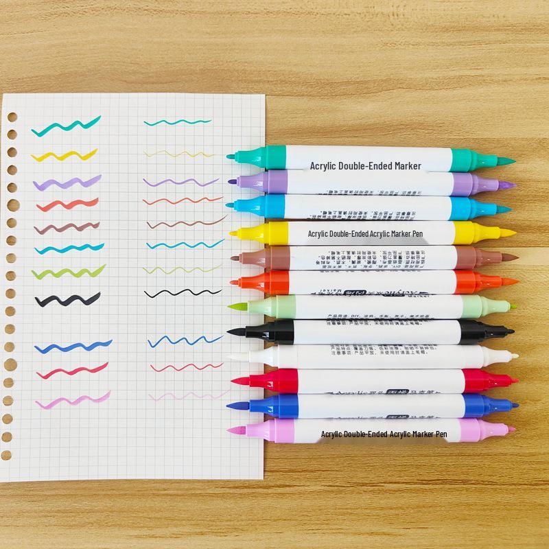 18-Color Dual-Tip Acrylic Markers for Kids - Art, Coloring, and School Supplies