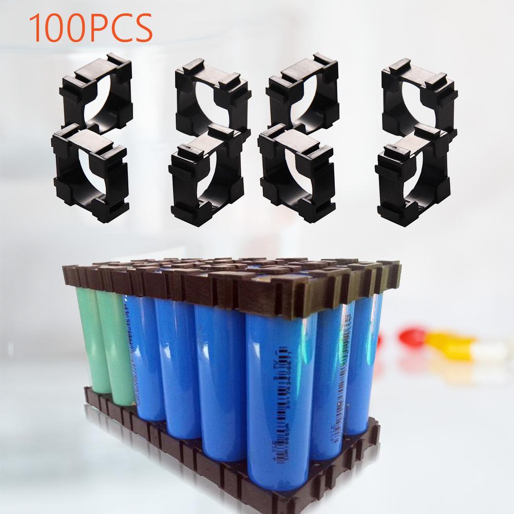 500-100pcs 18650 Lithium Battery Holder Hard Shell Anti Vibration Plastic Battery Bracket Cylindrical Batteries Support Stand
