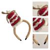 Plush Christmas Themed Headband Festival Props Hairhoop Family Gathering Headwear Holiday Celebration Party Headpiece