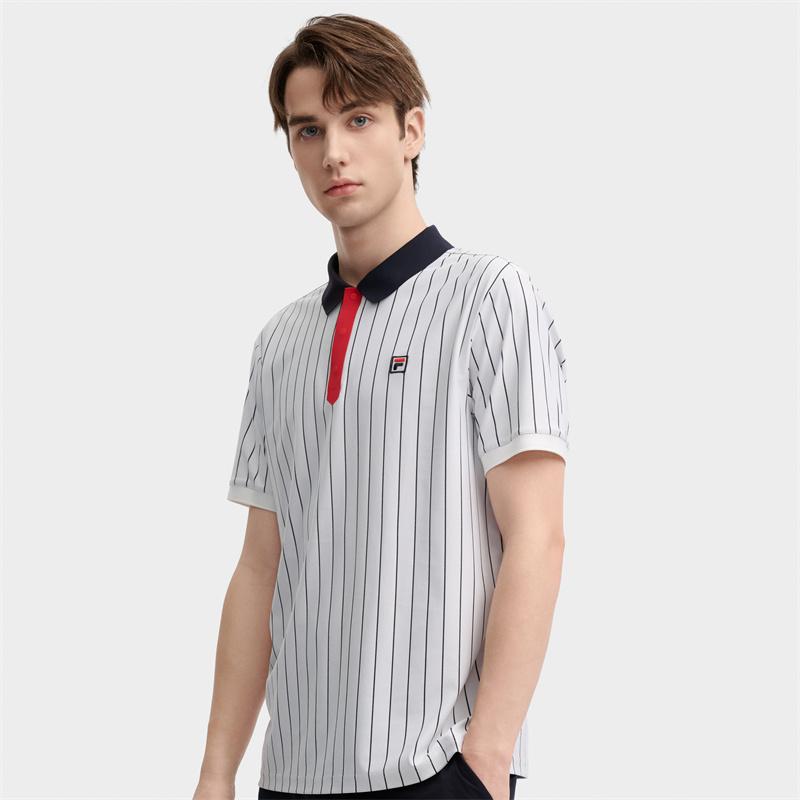 New FILA Polo Shirts Men's Cloud White F11M437102FWT