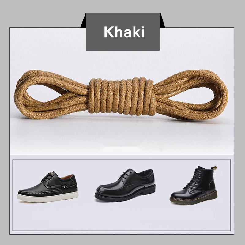 Cotton Waxed Shoelaces Round Oxford Shoe Laces Boots Laces Waterproof Leather Shoelace Length 60/80/100/120/140/180 CM 1Pair