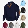 2025 European Men's Stand Collar Long Sleeve Jacquard Knit Sweater - Spring/Autumn Casual Outdoor Clothing