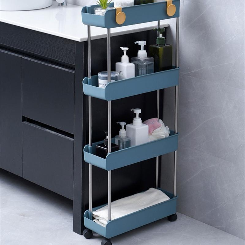 Versatile Rolling Storage Cart Practical Mobile Serving Trolley Functional Kitchen Storage Rack Kitchen Shelf