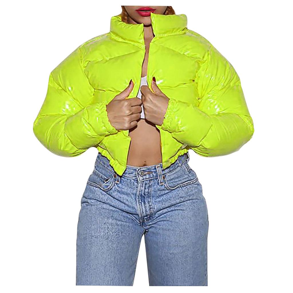 Fashion Women Solid Stand-up Collar Cardigan Outerwear Down Jacket Padded Coat