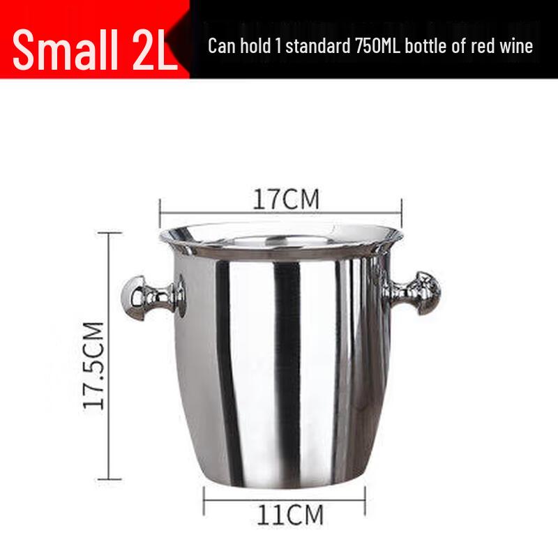 ZISIZ Thickened Stainless Steel Ice Bucket