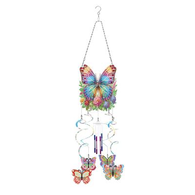 Diamond Painting Wind Chime DIY Diamond Outdoor Hanging Decoration Double-Sided Rhinestone Art Set Diamond Wall Decoration