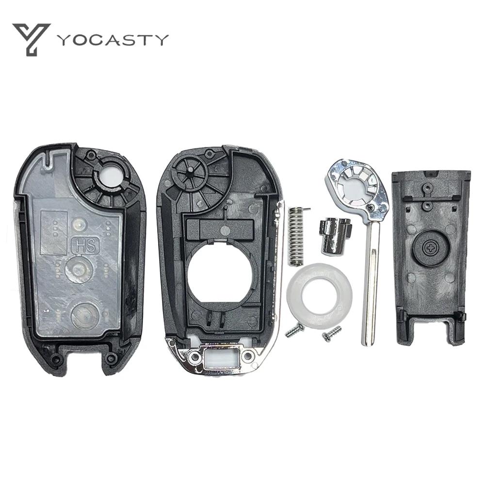 Yocasty Capa de Chaveiro de Carro Flip de 3 Botões Para Citroen Aircross Para Peugeot C3 C4 308 208 508 3008 5008 Com Va2/Hu83