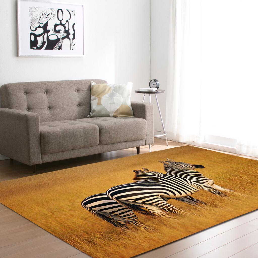 Zebra Horse Living Room Area Rug Home Decor Wild Animal Print Carpet Bedroom Rug for Boys Floor Mat Soft Kitchen Rug Doormat