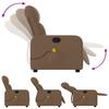 Vidaxl Foldable Massage Armchair, Brown, Fabric Upholstered