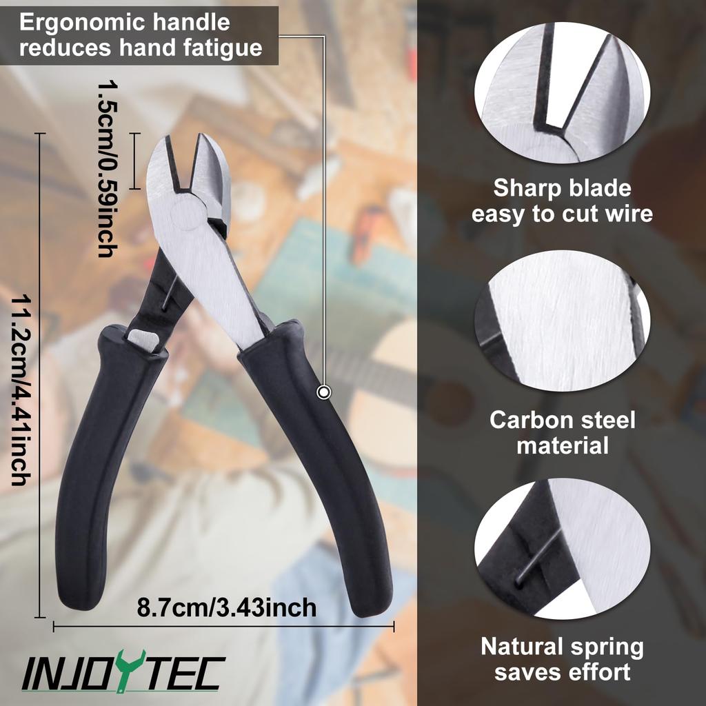 INJOYTEC Guitar Maintenance Tool Set String Winder Guitar Wire Cutter Peg Winder Guitar String Replacement Guitar String Cutter String Nipper Guitar