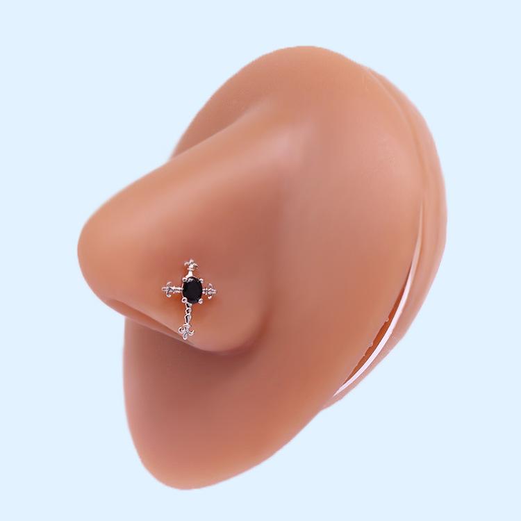 

20 калибра крест носа пирсинг для ногтей квадратный циркон овальный циркон из нержавеющей стали пирсинг носа украшение пирсинг носа ювелирные изделия