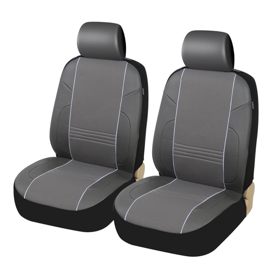 2PCS Universal High Quality PU Front Car Seat Covers Fashion Style Back Bucket C